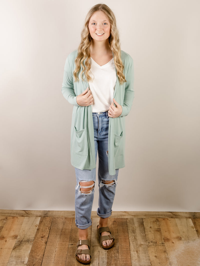 Spring Lightweight Knit Long Sleeve Cardigan (Multiple Colors)