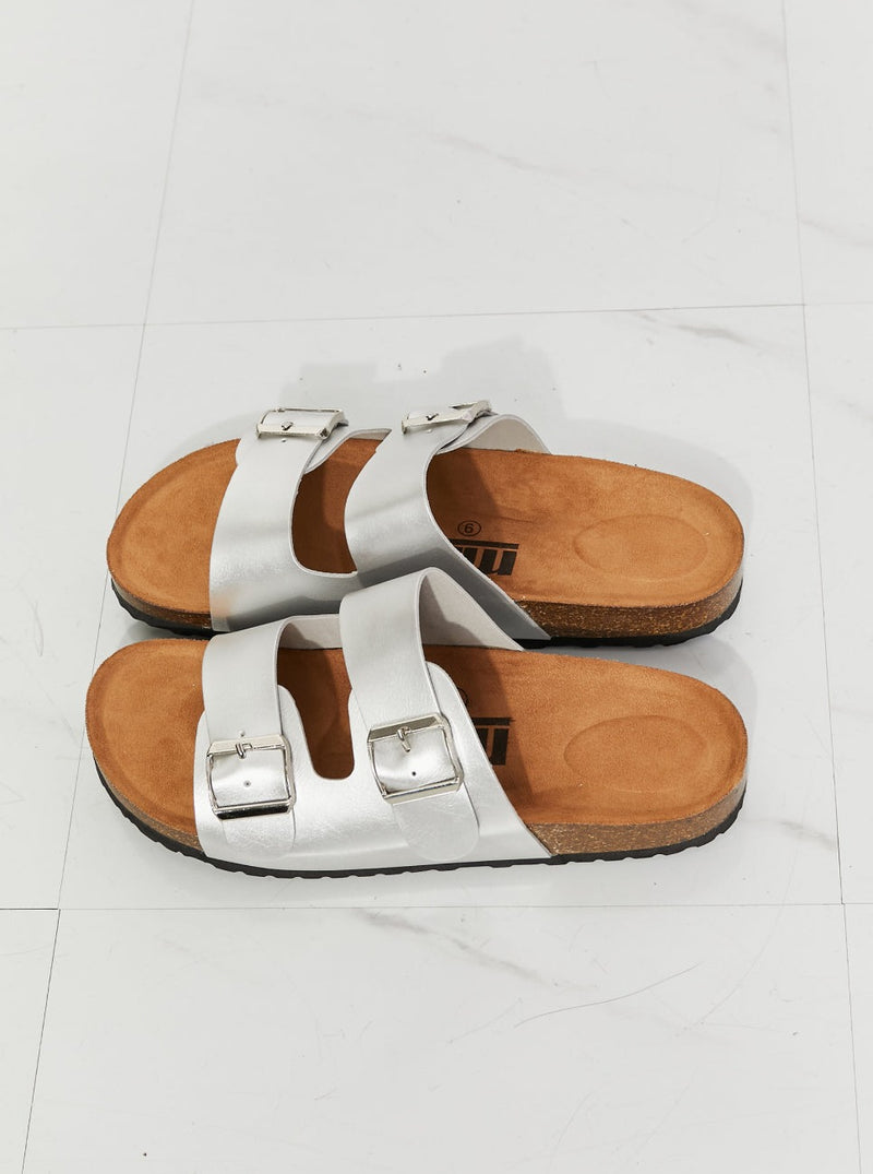 Silver Double-Banded Slide Sandal (Online Exclusive)