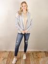 Denim with Floral Mixed Print Button Up