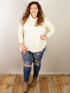 Ivory Cowl Neck Loose Fit Sweater