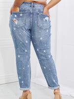 Judy Blue Sarah Star Pattern MR Boyfriend Jeans (Online Exclusive)