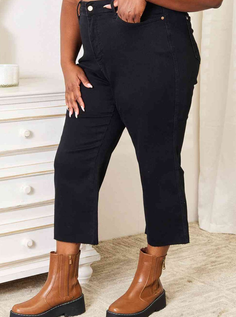 Judy Blue HW Wide Leg Cropped Jeans (Online Exclusive)