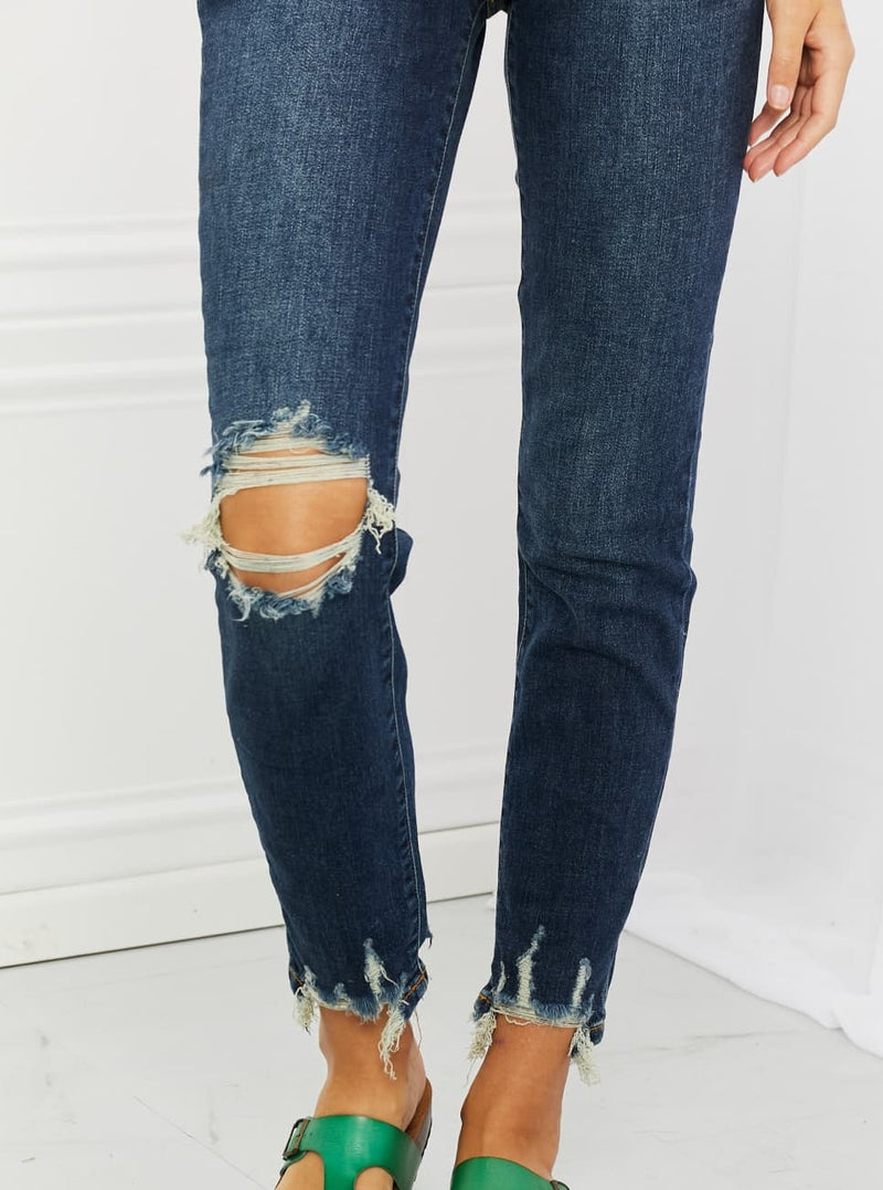 Judy Blue Melaney MR Distressed Relaxed Fit Jeans (Online Exclusive)