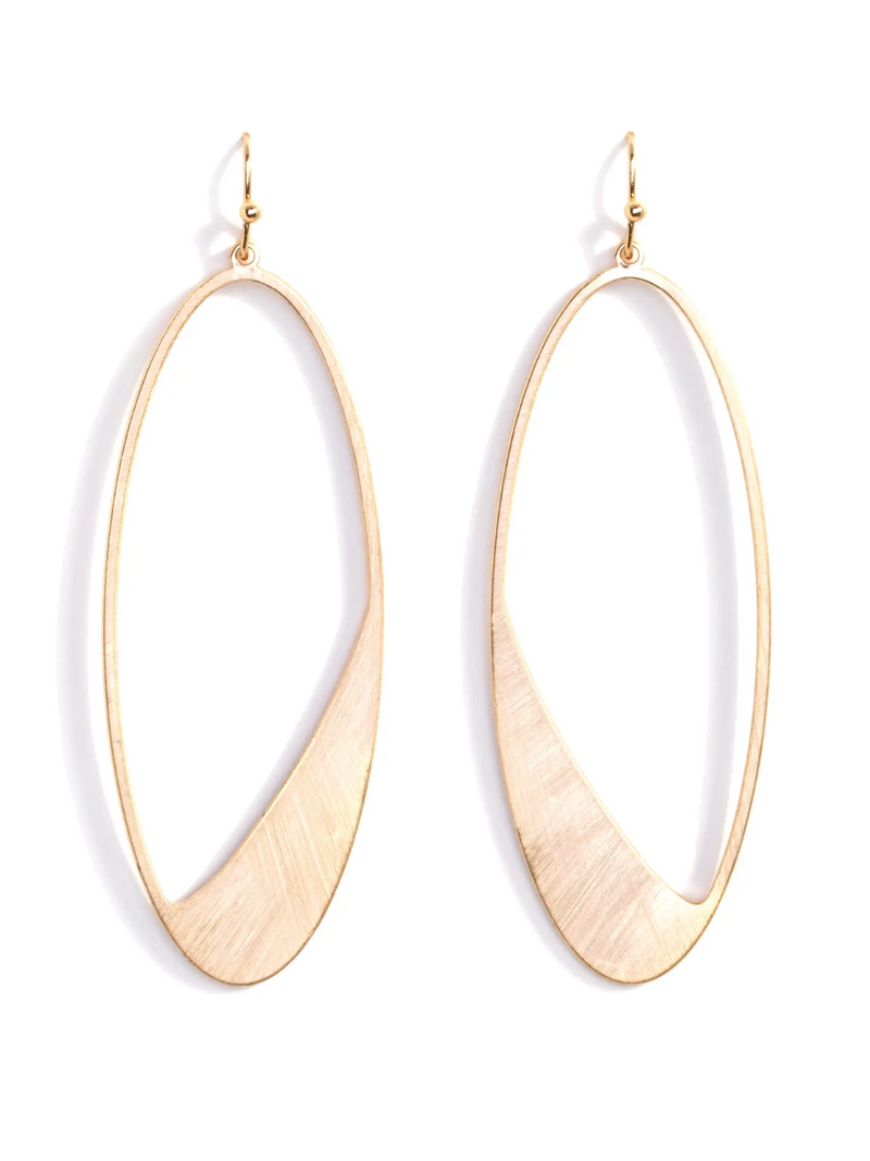 Contemporary Long Oval Earring (Multiple Colors)