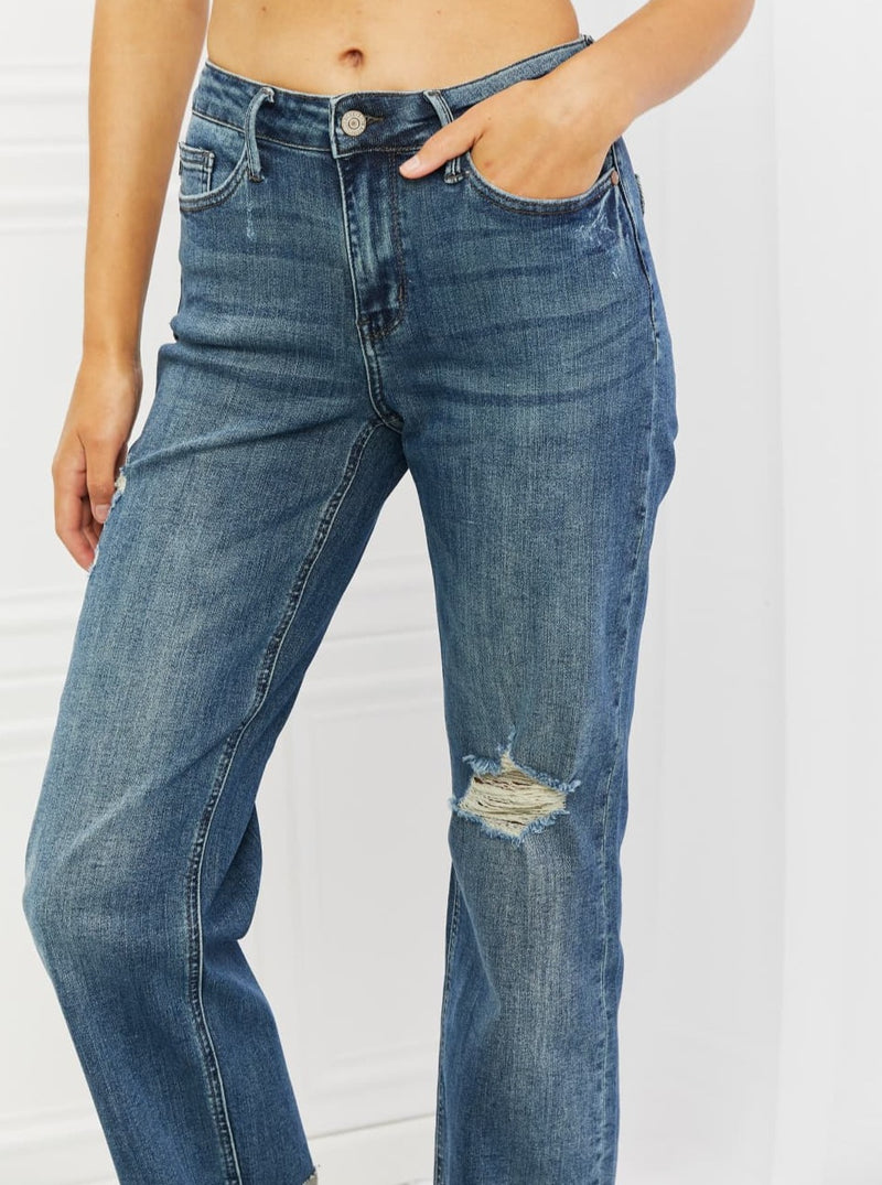 Judy Blue Michelle MR Straight Dad Jeans (Online Exclusive)