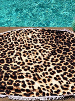 Wild Zone Rounded Leopard Beach Towel (Online Exclusive)