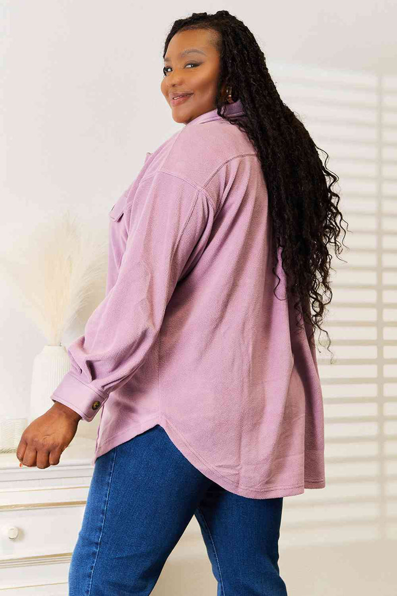 Lavender Cozy Girl Button Down Shacket (Online Exclusive)