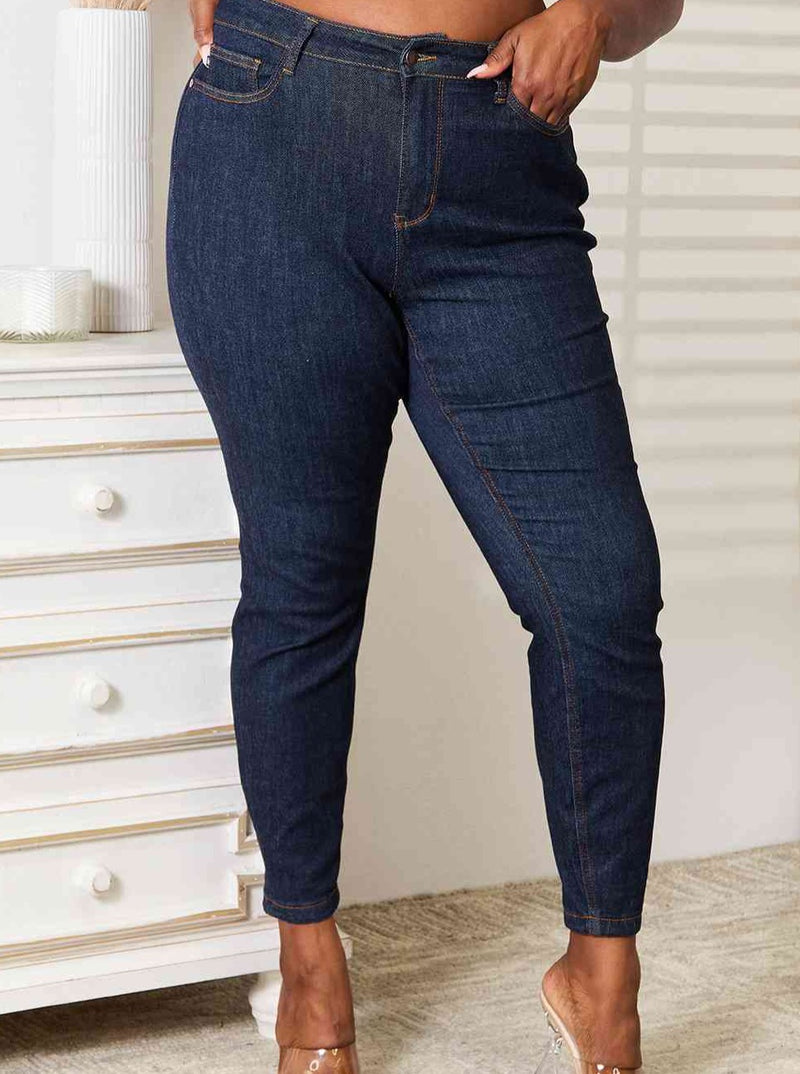 Judy Blue HW Pocket Embroidered Skinny Jeans (Online Exclusive)