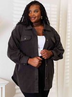Charcoal Cozy Girl Button Down Shacket (Online Exclusive)