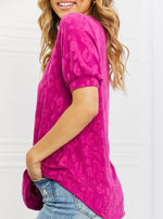 Magenta Animal Textured Top (Online Exclusive)