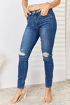 Judy Blue High Waist Distressed Slim Jeans (Online Exclusive)