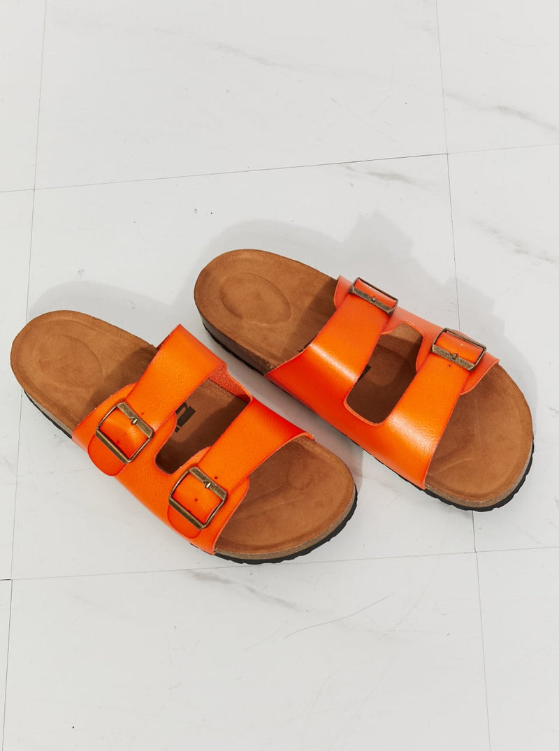Orange Double Banded Slide Sandals (Online Exclusive)