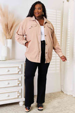 Light Apricot Cozy Girl Button Down Shacket (Online Exclusive)