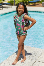 Girls Marina West Swim Bring Me Flowers V-Neck One Piece Swimsuit In Sage (Online Exclusive)
