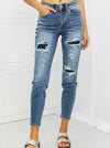 Judy Blue Dahlia MR Distressed Patch Jeans (Online Exclusive)